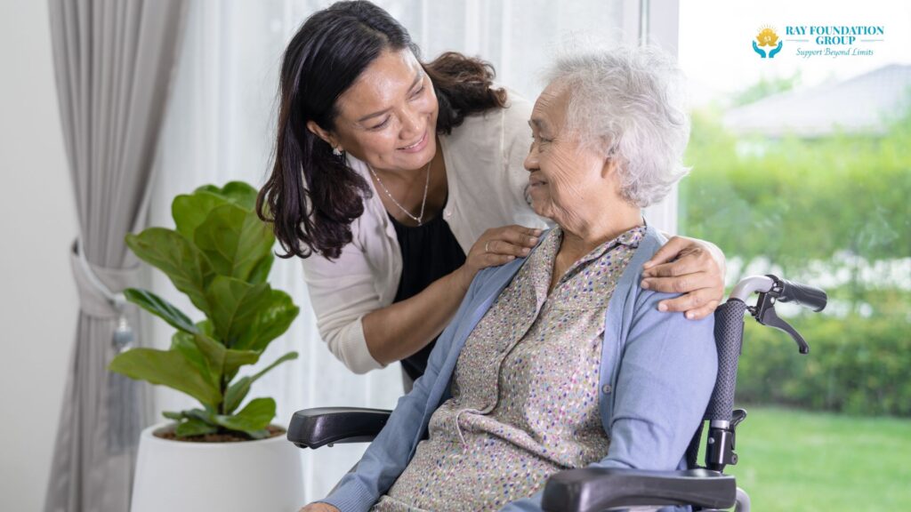 Woman Helping Old Woman